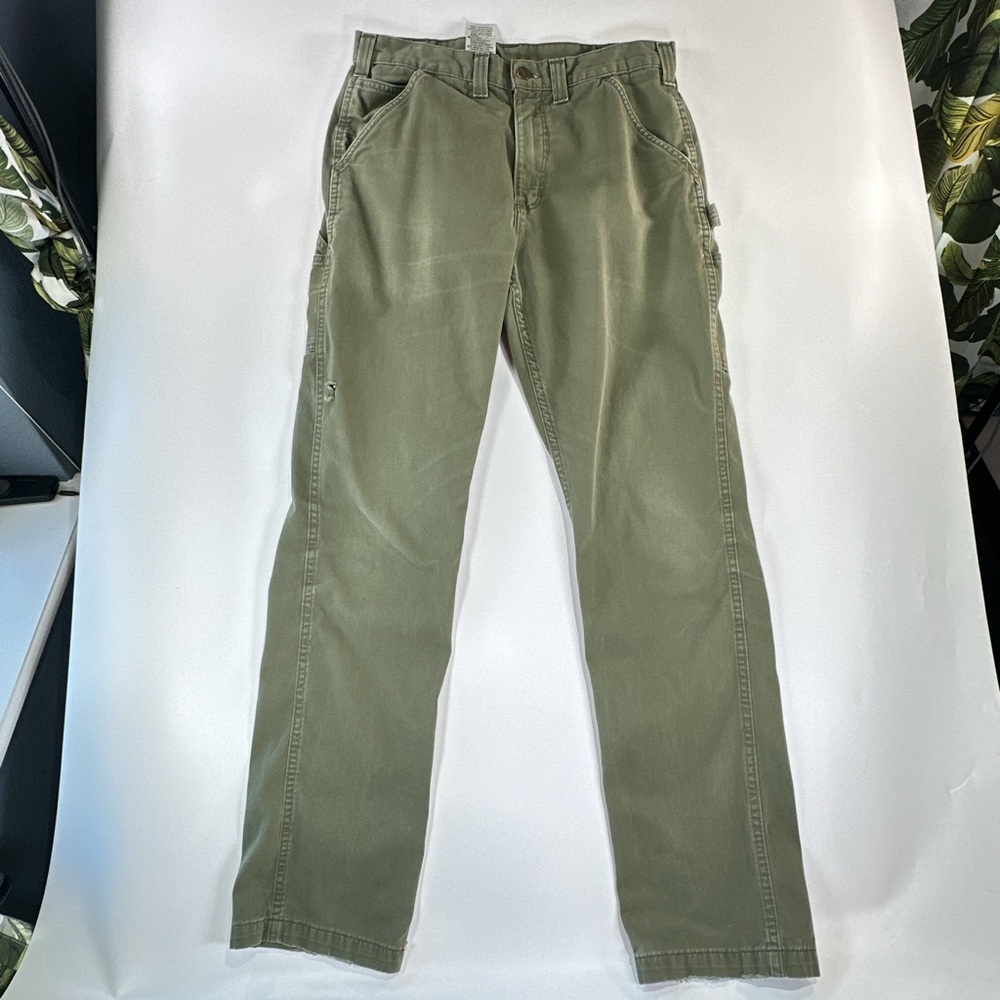 Carhartt Olive Green Relaxed Fit Pants - Picture 2 of 14